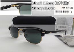 Top quality Luxury designer Sunglasses Glass 51mm lens Metal hinge Plank frame Fashion Men Women Sport Vintage Sun glasses With Bo5062395