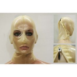 100% Latex Rubber Hood tigth Anti-Clip Hair Headpiece Cosplay 0.4mm S-XXL fetish Party Catsuit Costumes