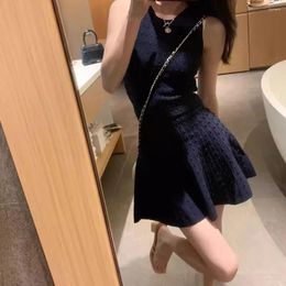 Work Dresses 2024 Knitted Vest Tank Top A-line Mini Skirts Fashion High Waist Temperament Skirt Suit Summer Design Elegant Two Piece Sets