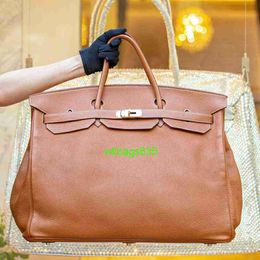 Bk Leather Handbag Trusted Luxury Limited Edition Bag Large Capacity Business Trip Luggage Mens and Womens Commuting Bag 50 Large Travel Bag H have logo HBM8DK