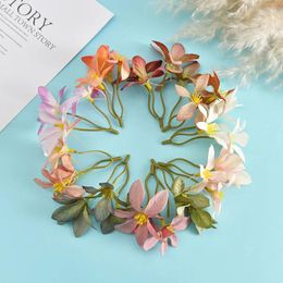 Decorative Flowers 5PCs Silk Little Flower Head Fake Artificial Gifts Accessories Wedding Decor DIY Craft Wreath