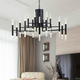 Modern Fashion Design Led Chandelier Art Decor Tube G4 Pendant Suspended Light Chain Hanging Lamp Lighting Fixtures for Room