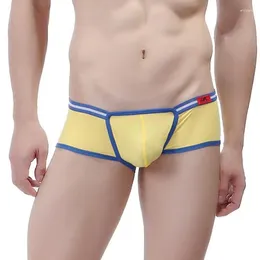 Underpants Underwear Men Sexy U Pouch Boxers Brand Male Cute Ice Silk Satin Cool Man Lace Bags Sheer Gay Panties Spandex