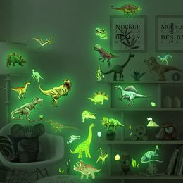 Cartoon dinosaur luminous wall stickers for bedroom and children's room decoration self-adhesive decorative wall stickers