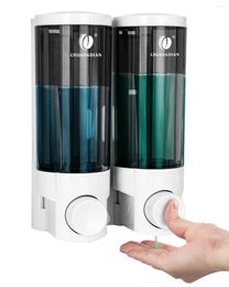 Liquid Soap Dispenser Shower Shampoo Dispensers Wall Mount Hand Pump 300mlx2 Chamber Box Lotion Show