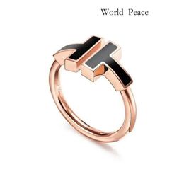 Tiffanyjewelry Designer Jewelry Women Gold Plated Wire For Women Mens Wedding Ring Open With Month-Of-Pearl Diamond Ring Titanium Sier Rose Gold 533