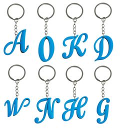 Keychains Lanyards Blue Large Letters Keychain For Backpack Kids Party Favors Keyring Suitable Schoolbag Women Key Ring Girls Pendant Otkbf