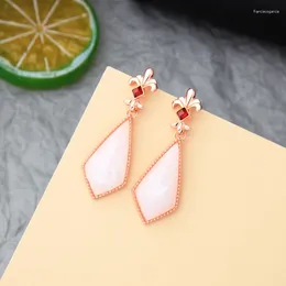Dangle Earrings Design Jewellery Green Pink Resin Geometric Rhombus Pendientes Drop Earring Handmade For Women Wholesale Factory