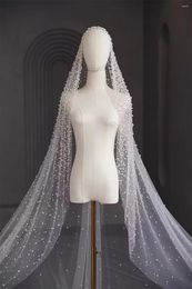 Party Dresses Glamorous Veils 3 Metres Pearls Bridal Gown Customised Real Pos Wedding Accessories