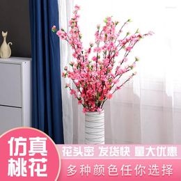 Decorative Flowers 1pcs Artificial Peach Blossom Branch Spring Plum Cherry Silk Flower Tree Decoration Home Wedding DIY