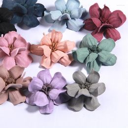 Decorative Flowers 200Pcs 5CM Handmade DIY Fabric Flower For Wedding Invitation Artificial Dress Shoes Bride Bouquet Craft Projects