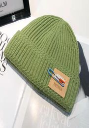 Beanie Winter Hat warm mountaineering hat knitted hats pin decoration men039s and women039s soft 8 Colours optional beautiful2823648