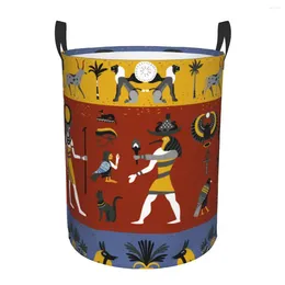 Laundry Bags Waterproof Storage Bag Ancient Egyptian Religion Household Dirty Basket Folding Bucket Clothes Toys Organizer