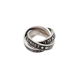 Designer Westwoods enamel printed three-layer Saturn ring for women with layered fairy Personalised baked nt letter Nail