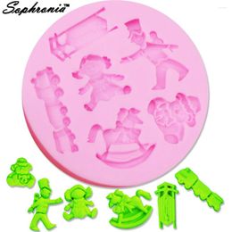 Baking Moulds Sophronia Baby Trojan Train Snowman 1pcs Shape UV Resin Jewellery Silicone Mould Expoxy Making DIY Craft M009