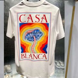 casablancas shirt T-shirts Mens t brand Designer Tees Rainbow Mushroom Letter Print Short Sleeve Tops Cotton Loose Men casa blanca Women Shirt JHVD
