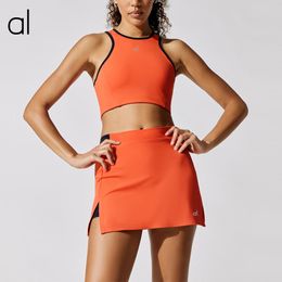 AL-257 Tennis Suit Women's Outdoor Sports Running Yoga Top and Skirts Suit Moisture-absorbing Breathable Fitness Clothes