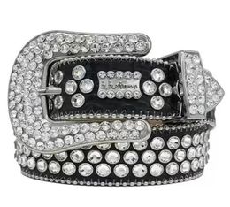 Designer Belt Simon Belts for Men Women Shiny diamond belt Black on Black Blue white multicolour with bling rhinestones as gift 20232349401