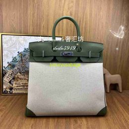 Bk Leather Handbag Trusted Luxury Oman | 40cm Swift Leather Canvas Patchwork Jungle Green Platinum Bag Super Cool have logo HBF8