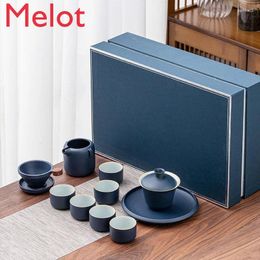 Teaware Sets Porcelain Tea Set Of Office Guests High-End Gift Box-Packed Household Brewing Gaiwan Teapot Cup Living Room