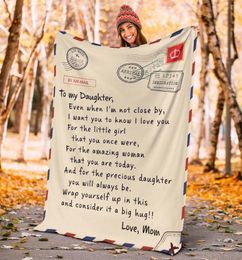 Blankets Flannel Throw Blanket Letter Printed Quilts Air Mail 3d Print Keep Warm Sofa Child Home Textiles Dreamlike Family Gift