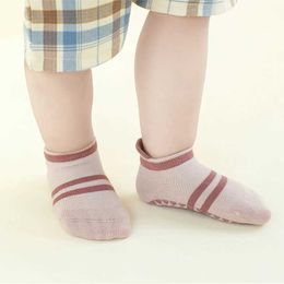 Kids Socks 3 pairs of 2024 summer childrens floor socks baby girls boys non slip socks childrens breathable cotton socks 0-5Y d240513