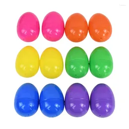 Party Decoration 12/24Pcs Plastic Easter Eggs Surprise Toys Blind Egg Fillable Empty For Hunt Games Gifts Decor 6Colors