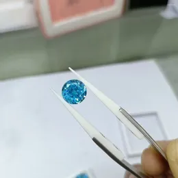 Loose Diamonds 10mm Very Shiny Cut Aquamarine Zircon Round Set Ring Earrings