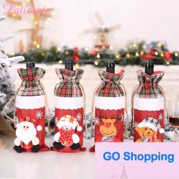 Top Quality Christmas Decoration Santa Claus Wine Bottle Cover Christmas Ornaments Happy New Year Xmas Decor