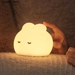 Night Lights Dream Rabbit Silicone Rabbit LED Touch Sensor Light Timed Desktop Decoration Childrens Gift S240513