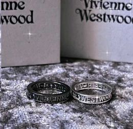 Brand Limited edition high Westwoods hollowed out letter ring Saturn of same style Nail