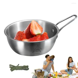 Bowls Mixing Bowl With Handle Round Rice Cooking Portable Dinnerware For Camping Hiking Picnic