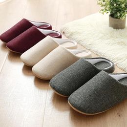 Slippers Warm Winter Women House Soft Home Cotton Slipper Indoor Light Comfort Floor Shoes Men Silence Slides For Bedroom