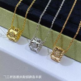 Designer Necklace Vanca Luxury Gold Chain High Version V-gold Kaleidoscope Necklace for Womens Luxury 18k Rose Gold Lock Bone Chain 8YC9