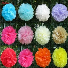 Decorative Flowers 10pcs Tissue Paper Pompoms Flower Garland Wedding Decoration DIY Ball Baby Shower Birthday Party 5z