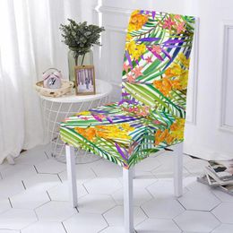 Chair Covers Dining Cover Multicolor Leaf Print SlipCover Seat Protector For Kitchen Stools Home Party El Decoration