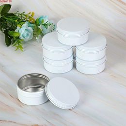 10g 15g 50g 60g Empty White Aluminum Cream Jar Pot Nail Art Makeup Lip Gloss Cosmetic DIY Travel Metal Tea Candy Tins Containersgoods R Fink