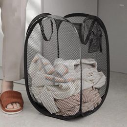 Laundry Bags Folding Mesh Bag Basket Toy Clothes Storage Box Bathroom Dirty Sundries Hanging Bucket Travel