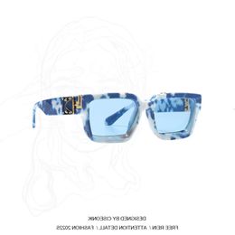 2024 Cis conik style ins runway show cloud printed sunglasses, modern blue sky and white clouds sunglasses FASHION sunglasses