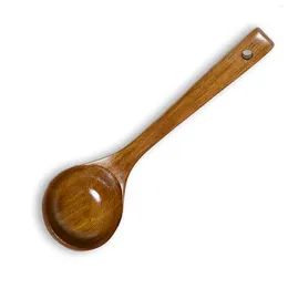 Spoons Long Handle Round Durable Serving Wood For Soup Cooking Mixing Stirrer