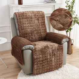 Chair Covers 1/2/3 Seat Recliner Sofa Cover Flannel Armchair Plush Non-Slip Relax Lazy Boy Couch Slipcover Home Decor