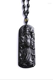 Pendant Necklaces Men Women39s God Of Wealth Pendants Real Natural Obsidian Beaded Necklace Money Come Amulet Boutique JewelryP2684353