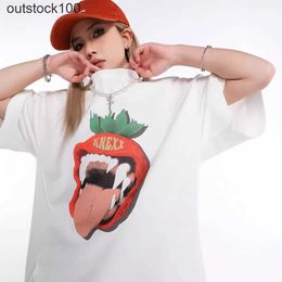 Gallerry Deept High end designer T shirts for TIDE Big Tooth Monster Letter Print Loose Couple Fashion FOG Short Sleeve T-shirt With 1:1 original labels