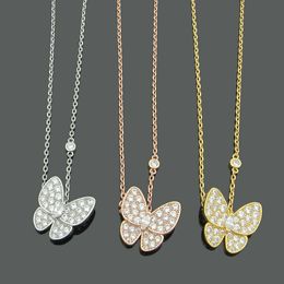 Designer Necklace Vanca Luxury Gold Chain Gold Jewellery Letter Butterfly Full Diamond Necklace Womens Butterfly Diamond Necklace Set