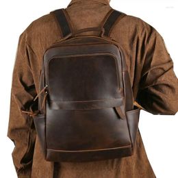 Backpack Genuine Leather Men Women Travel Big Real Cow Boy Girl School Daypack Bags Shoulder Bag Unisex Weekend