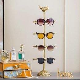 Decorative Plates Luxurious Vintage Brass Display Stand With Bird Finale For Jewellery Sunglasses Bracelet Home Entryway Room Decor