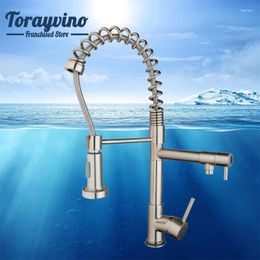 Kitchen Faucets Torayvino Tap Pull Out Sink Faucet Luxury Deck Mounted Water 360 Degree Rotating Spout Wash Basin Mixer Taps