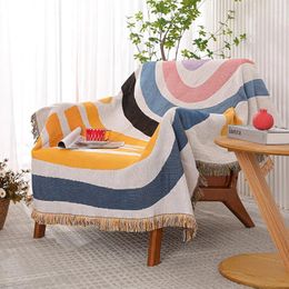 Chair Covers Bohemian Sofa Blanket Tassel Double-Side Polyester Cotton Tapestry Boho Towel Outdoor Camping Decoration Cover