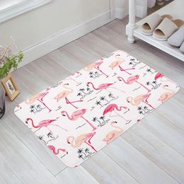 Carpets Pink Flamingo Tropical Plant Kitchen Floor Mat Living Room Decor Carpet Home Hallway Entrance Doormat Balcony Door Anti Slip Rug