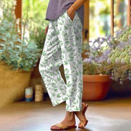 Women's Pants Spring Summer Plant Women Trendy Fashion Streetwear Y2k Casual Loose Pocket Trousers Baggy Capris